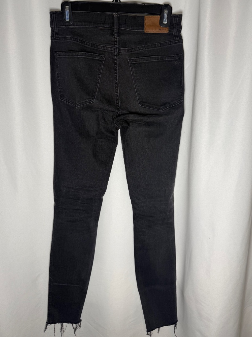Madewell High-Rise Skinny Jeans Black Distressed Size 28T Tall - Picture 2 of 13